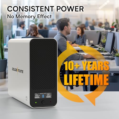 1000VA/800W Lithium UPS Battery Backup and Surge Protector  Backup Battery Power Supply with LiFePO4 Batteries 230 4 Wh   Sinewave UPS System  10 Years Lifespan  8 Outlets  LCD Display