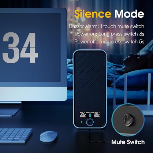 1000VA/800W Lithium UPS Battery Backup and Surge Protector  Backup Battery Power Supply with LiFePO4 Batteries 230 4 Wh   Sinewave UPS System  10 Years Lifespan  8 Outlets  LCD Display