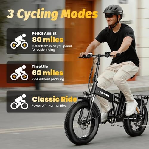 1000W Folding Electric Bike 48V 20AH Removable Battery EBike 30 MPH 80 Miles Max Range Electric Bike for Adults  20 Fat TireFoldable ebike  Adult Electric Bicycles