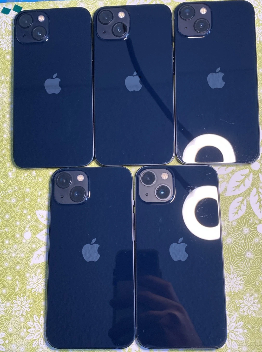 100  Battery Health  Lot of 5 Apple iPhone 13 128GB Midnight  Unlocked 