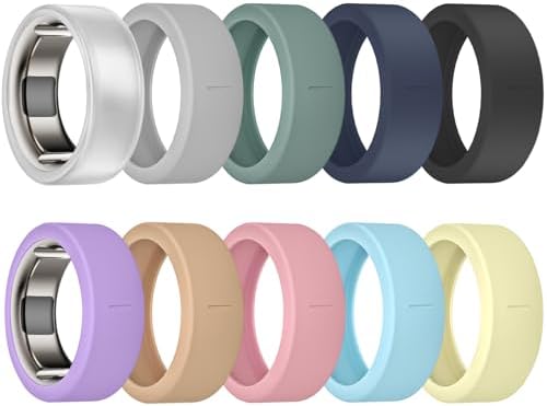 10 Pack Ring Cover Compatible with Oura Ring Gen 4/Ceramic  Oura Ring Gen 3  Anti Scratch Elastic Silicone Oura Ring Protector Case for Men Women Working Out Gym  10Collors 4  S  6/7/8/9/10