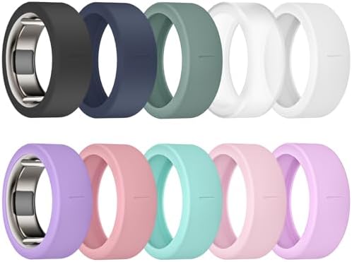 10 Pack Ring Cover Compatible with Oura Ring Gen 4/Ceramic  Oura Ring Gen 3  Anti Scratch Elastic Silicone Oura Ring Protector Case for Men Women Working Out Gym  10Collors 4  S  6/7/8/9/10