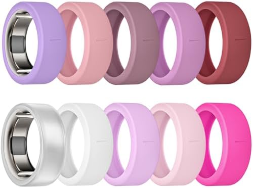 10 Pack Ring Cover Compatible with Oura Ring Gen 4/Ceramic  Oura Ring Gen 3  Anti Scratch Elastic Silicone Oura Ring Protector Case for Men Women Working Out Gym  10Collors 4  S  6/7/8/9/10