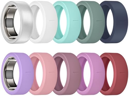 10 Pack Ring Cover Compatible with Oura Ring Gen 4/Ceramic  Oura Ring Gen 3  Anti Scratch Elastic Silicone Oura Ring Protector Case for Men Women Working Out Gym  10Collors 4  S  6/7/8/9/10