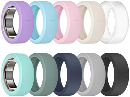 10 Pack Ring Cover Compatible with Oura Ring Gen 4/Ceramic  Oura Ring Gen 3  Anti Scratch Elastic Silicone Oura Ring Protector Case for Men Women Working Out Gym  10Collors 4  S  6/7/8/9/10