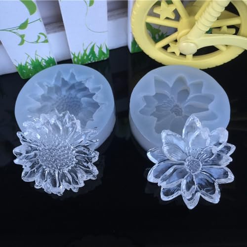 10pcs Flowers Silicone Molds   Sunflower & Rose Soap  Baking & Chocolate Moulds for Polymer Clay & Candy Making
