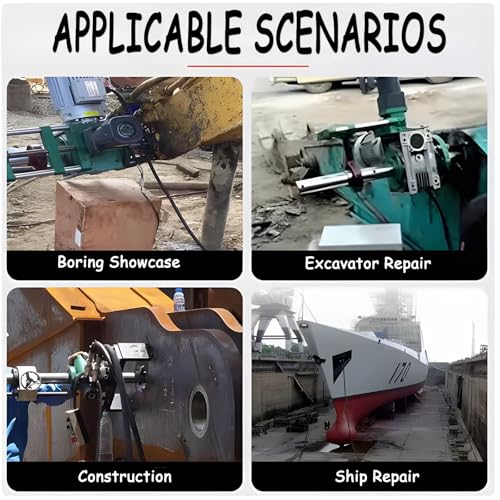 110V 1.5KW Perforadora de Agujero Máquina de perforación portátil con barra de mandrinar de 63 pulgadas y control de mango Diámetro del orificio de procesamiento 1.8"-6.3" para maquinaria