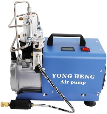 110V 30MPA Electric Air Compressor Pump  110V 300Bar 4500PSI High Pressure Two stage Compression Separator YONG HENG Auto Shut Air Pump for Cars  Motorbike  Electric Vehicles