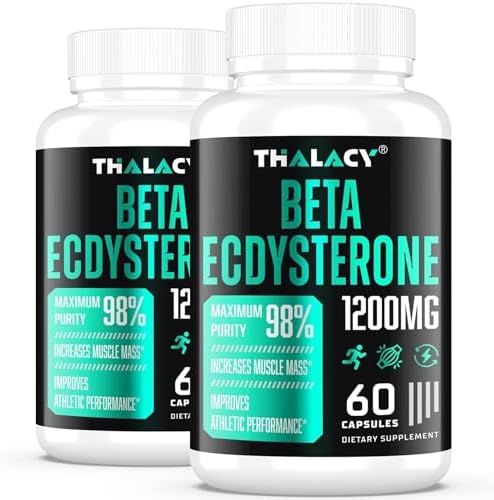 1200MG Beta Ecdysterone Supplement  98  Maximum Purity Ecdysterone Supplements for Lean Muscle Mass  Athletic Performance & Strength  120 Capsules