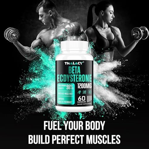 1200MG Beta Ecdysterone Supplement  98  Maximum Purity Ecdysterone Supplements for Lean Muscle Mass  Athletic Performance & Strength  120 Capsules