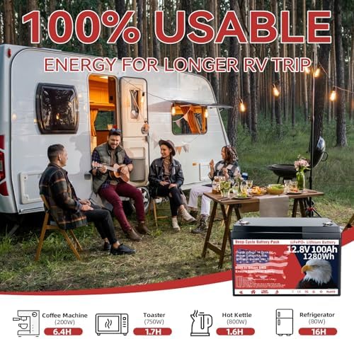 12V 100Ah LiFePO4 Lithium Battery  Group 31 Lithium Iron Phosphate 15000  Deep Cycles & 10 Year Lifespan with Built in BMS  1280Wh Low Temp Protection for Solar System  Home Energy  RV  Off Grid
