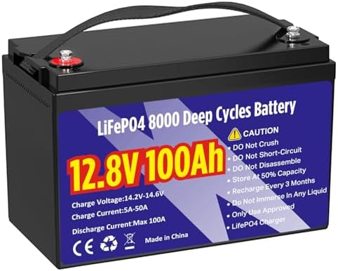 12V 100Ah LiFePO4 Lithium Battery  Group 31 Lithium Iron Phosphate 15000  Deep Cycles & 10 Year Lifespan with Built in BMS  1280Wh Low Temp Protection for Solar System  Home Energy  RV  Off Grid