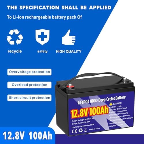 12V 100Ah LiFePO4 Lithium Battery  Group 31 Lithium Iron Phosphate 15000  Deep Cycles & 10 Year Lifespan with Built in BMS  1280Wh Low Temp Protection for Solar System  Home Energy  RV  Off Grid