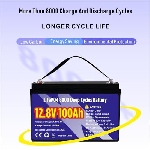 12V 100Ah LiFePO4 Lithium Battery  Group 31 Lithium Iron Phosphate 15000  Deep Cycles & 10 Year Lifespan with Built in BMS  1280Wh Low Temp Protection for Solar System  Home Energy  RV  Off Grid