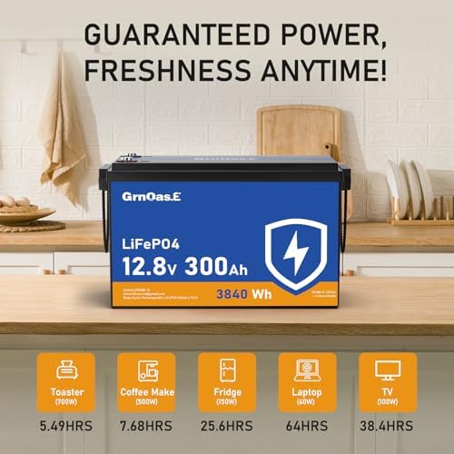 12V 300Ah LiFePO4 Lithium Battery  Built in 150A BMS  3840Wh Rechargeable Batteries  Up to 15000 Deep Cycles  Low Temp Protection Lithium Iron Phosphate Battery for RV  Camping  Marine  Off grid