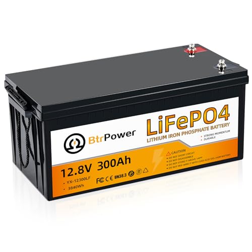 12V 300Ah Lithium LiFePO4 Battery  8000  Deep Cycles Lithium Batteries with 200A BMS  Max 3840Wh Energy  Perfect for Backup Power Home Storage Energy Solar System and Off Grid Applications