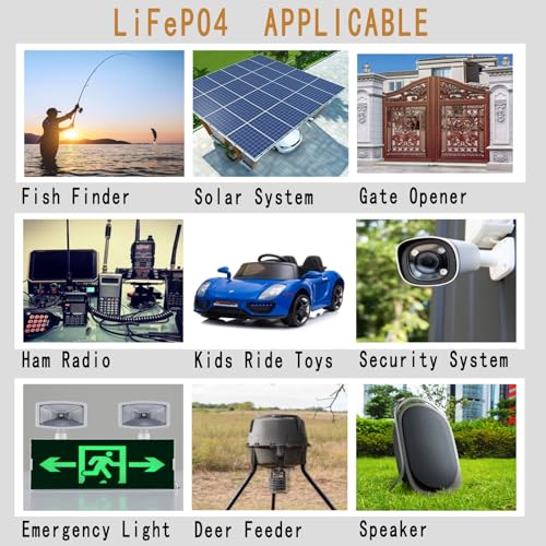 Batería de litio de 12 V 9 Ah, batería recargable LiFePO4 de ciclos profundos más de 4000 ciclos, 15 A, reemplazo BMS para UPS, sistema de alarma, buscador de peces, iluminación, ruedas