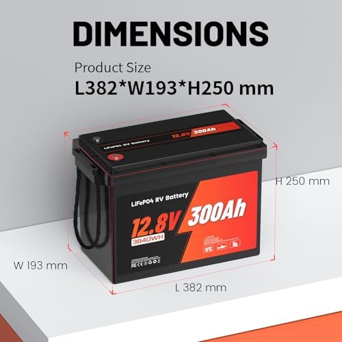 12 8V 300Ah LiFePO4 Battery  Rechargeable Lithium Batteries  UP to 4000  Deep Cycles  Grade A Lithium Iron Phosphate Cells  for Golf carts  Trolling Motor  Boat  Rv  Solar  Off Grid
