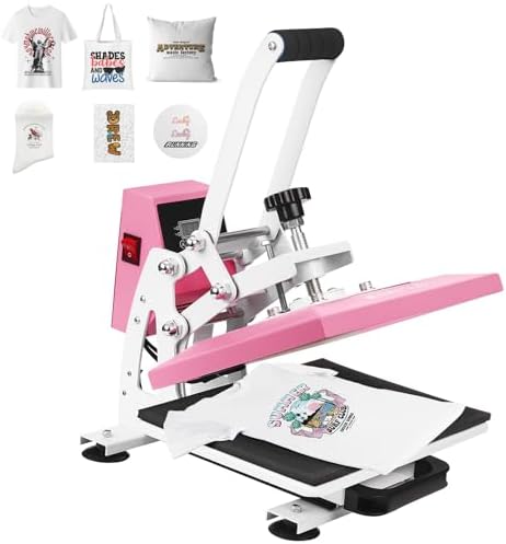 12x10 Inch Heat Press Machine for T Shirts Digital Industrial Sublimation Printer for Heat Transfer Vinyl Intelligent Green Press Machine for HTV Heat Transfer Projects