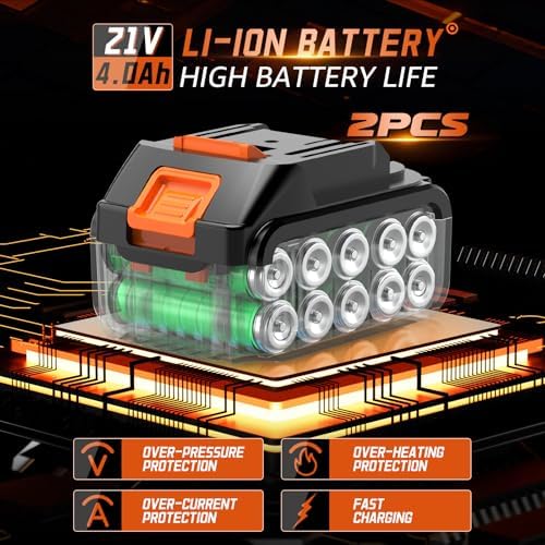 1300N m 960Ft lbs  Cordless Impact Wrench 1/2 Brushless High Torque Impact Wrench with 2x 4 0Ah Batteries  6 Sockets  Charger  Extension Bar for Car  RV  Truck Wheel Lug Nuts