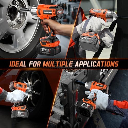 1300N m 960Ft lbs  Cordless Impact Wrench 1/2 Brushless High Torque Impact Wrench with 2x 4 0Ah Batteries  6 Sockets  Charger  Extension Bar for Car  RV  Truck Wheel Lug Nuts