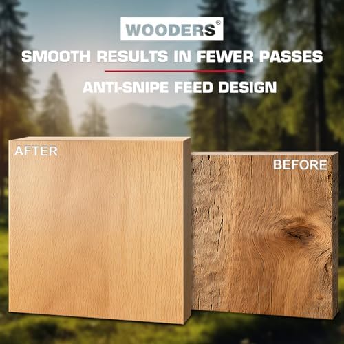 13 inch Benchtop Wood Planer  15Amp  1800W  10000RPM  All Copper Motor  Includes 2 Extra Planer Blades  Dual Blade  Overload Protection  Height Indicator  for Hard & Soft Wood working