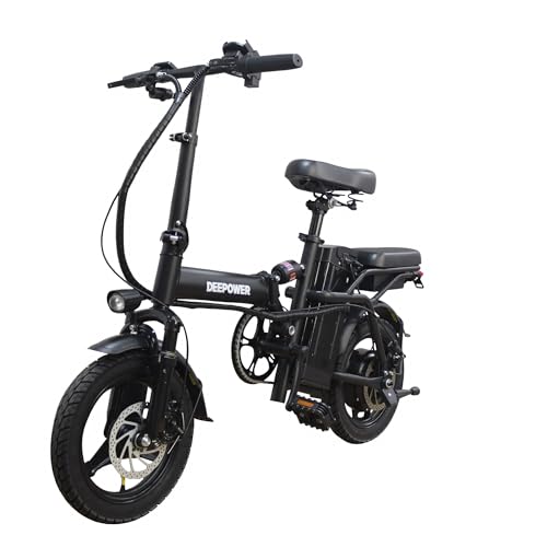 14 Compact Electric Bike  20 MPH  Dual Disc Brake  Portable and Comfort  Foldable E Bike for Adults