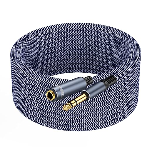 1/4 Male to Female Stereo Headphone Guitar Cable   25ft Quarter Inch Extension