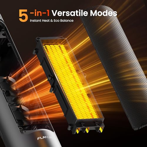 1500W Tower Indoor Space Heater for Home with Programmable Thermostat  12H Timer & Remote Control  Oscillation and ECO Mode  Electric Heaters for Office  Bedroom  Home  Grey 