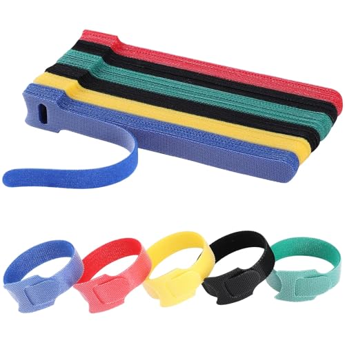 150PCS 8 Inch Cable Ties Reusable Multi Purpose Wire Ties Cord Organizer Adjustable Cable Management 5 Colors