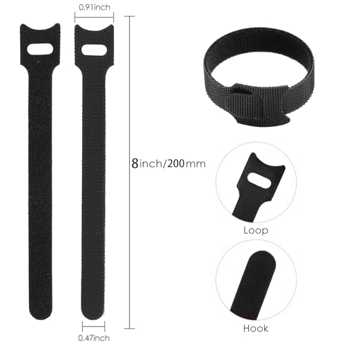 150PCS 8 Inch Cable Ties Reusable Multi Purpose Wire Ties Cord Organizer Adjustable Cable Management 5 Colors