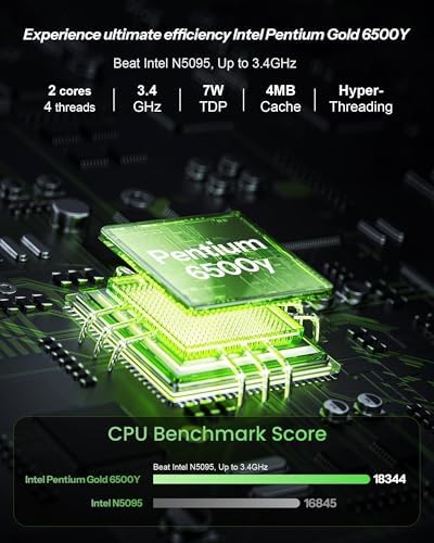 15 6 Inch Laptop with Pentium Gold 6500Y Up to 3 4GHz   8GB RAM 256GB SSD 1080P Full HD  USB C WiFi 5 BT5 0 Gray Computer Laptops for School  Business