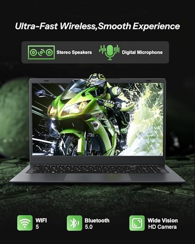 15 6 Inch Laptop with Pentium Gold 6500Y Up to 3 4GHz   8GB RAM 256GB SSD 1080P Full HD  USB C WiFi 5 BT5 0 Gray Computer Laptops for School  Business