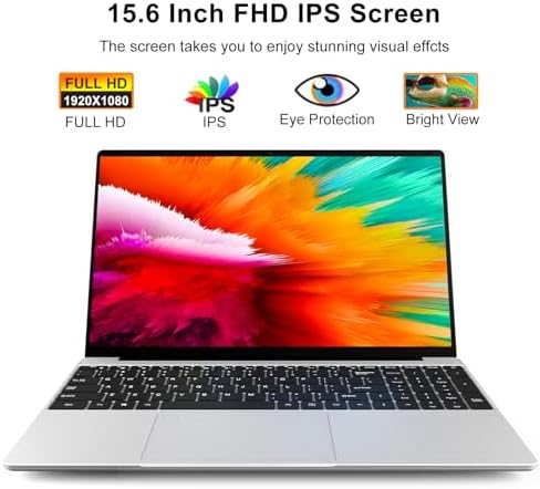 15 6 Inch Laptops Gold 6500Y Processor  Up to 3 4GHz  16GB RAM 256GB SSD 1080P FHD IPS Display Computer with Fingerprint Recognition Type C WiFi5  USB3 0  BT5 2 Webcam  HDMI  for Business and Students