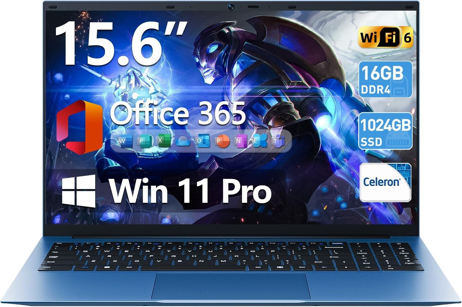 15 6   Laptop Computer with Windows 11 Pro 16GB RAM 1024GB SSD Office 365 WiFi 6