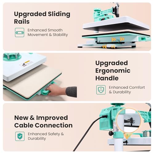 15x15 Heat Press Machine  8in1 Multi Purpose Heat Press with 11 30oz Tumbler/Mug/Hat Press  360  Swing Away/Slide Out Sublimation Tshirt Combo  DIY Heats Transfer Press Vinyl