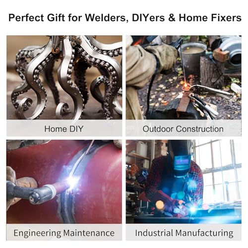 Máquina de soldadura 4 en 1 de 160 A: 110 V/220 V de doble voltaje con núcleo de flujo/MIG/Lift TIG/Stick Welder - Inversor IGBT Control sinérgico LED Digital para principiantes Profesional Hogar