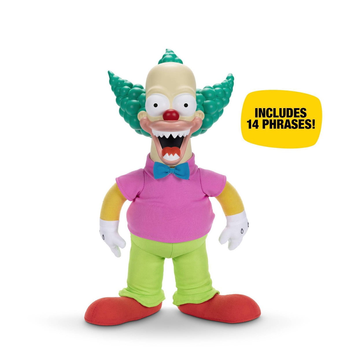 16" Talking Krusty Pull String Doll Plush  2 Modes  Good/Evil Switch  Classic Phrases  Original Packaging