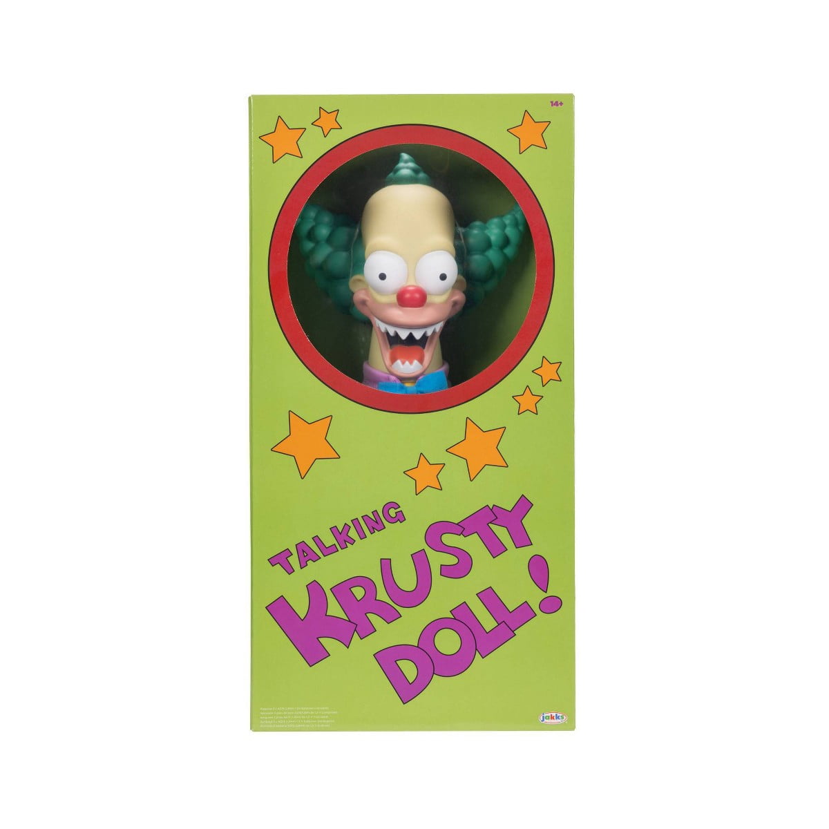 16" Talking Krusty Pull String Doll Plush  2 Modes  Good/Evil Switch  Classic Phrases  Original Packaging