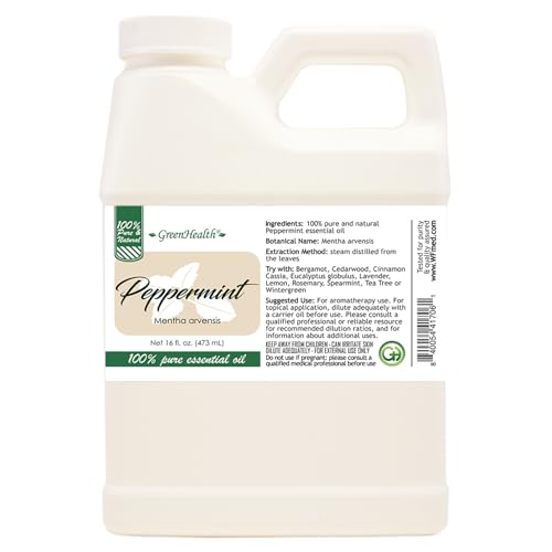 16 fl oz   Peppermint Essential Oil 100  Pure  Uncut  16 fl oz   GreenHealth