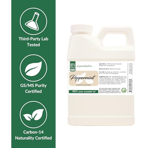 Aceite esencial de menta 100% puro, sin cortar, 16 onza