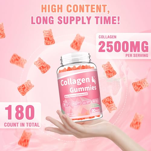 Gomitas de colágeno tipo I II III V X con biotina vitaminas C A B D E queratina ácido hialurónico para cabello, piel, uñas, digestión inmune articular, para mujeres y hombres, sin azúcar