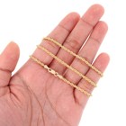 Cadena de oro amarillo de 18k con corte de diamante, de 2 mm a 5 mm, para hombre y mujer, de 16" a 28".