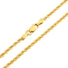 Cadena de oro amarillo de 18k con corte de diamante, de 2 mm a 5 mm, para hombre y mujer, de 16" a 28".