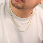 Cadena de oro amarillo de 18k con corte de diamante, de 2 mm a 5 mm, para hombre y mujer, de 16" a 28".