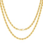 Cadena de oro amarillo de 18k con corte de diamante, de 2 mm a 5 mm, para hombre y mujer, de 16" a 28".