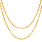 Cadena de oro amarillo de 18k con corte de diamante, de 2 mm a 5 mm, para hombre y mujer, de 16" a 28".