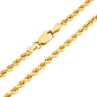 Cadena de oro amarillo de 18k con corte de diamante, de 2 mm a 5 mm, para hombre y mujer, de 16" a 28".