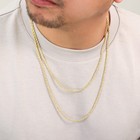 Cadena de oro amarillo de 18k con corte de diamante, de 2 mm a 5 mm, para hombre y mujer, de 16" a 28".