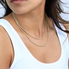 Cadena de oro amarillo de 18k con corte de diamante, de 2 mm a 5 mm, para hombre y mujer, de 16" a 28".